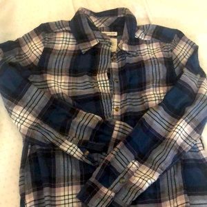 Ultra soft navy and white flannel shirt